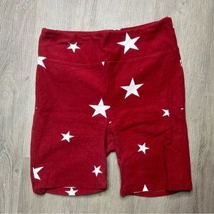 LuLaRoe Biker Shorts Size M Women’s Red and White Stars